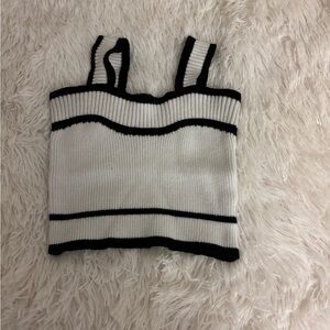 Stylish Black and White Knit Top
